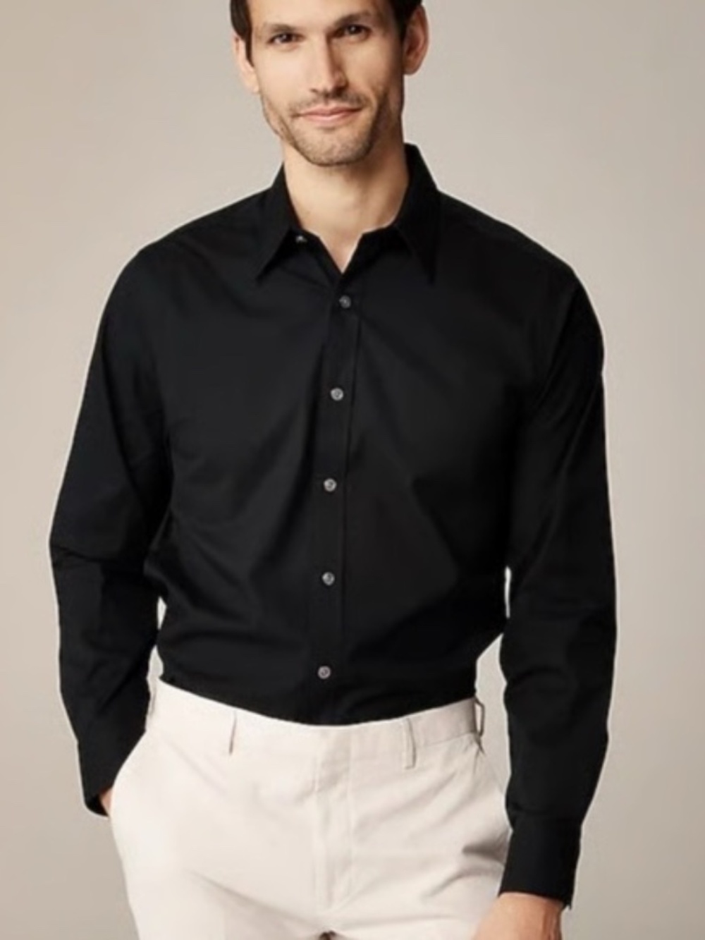 NWOT J. Crew Men’s Bowery Dress Shirt with Point Collar Black Slim Small